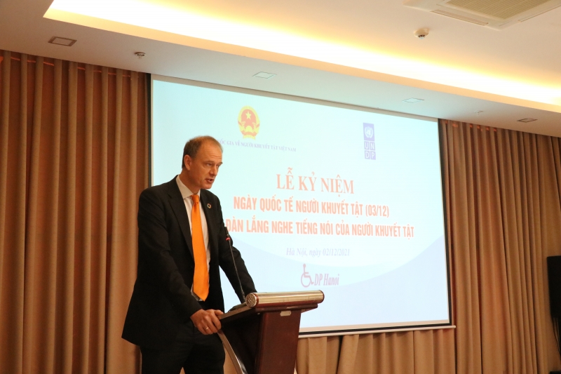 Ông Patrick Haverman, Phó đại diện thường trú Chương trình Phát triển Liên Hợp Quốc (UNDP) Việt Nam cho rằng Tiếng nói của người khuyết tật cần được lắng nghe ngay từ khi bắt đầu xây dựng chính sách