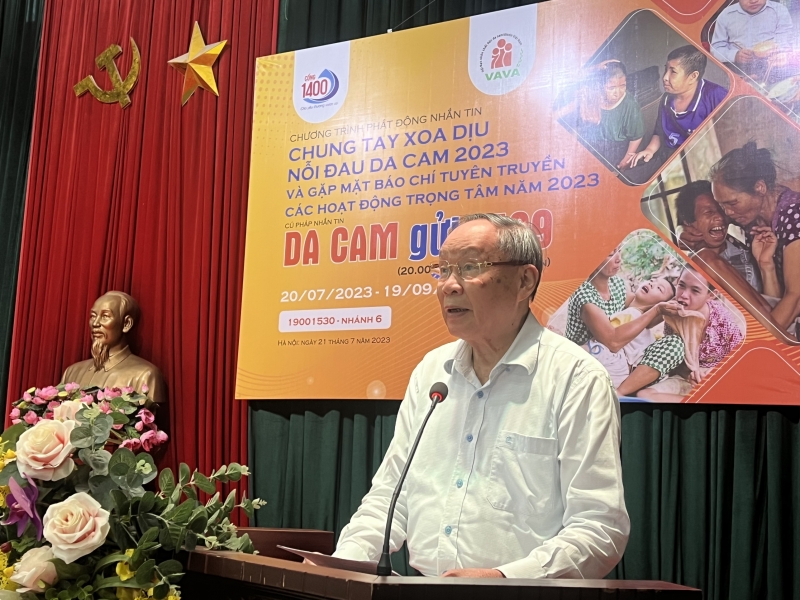 Thượng tướng Nguyễn Văn Rinh, Chủ tịch Hội Nạn nhân chất độc da cam/dioxin Việt Nam phát biểu tại Lễ phát động.