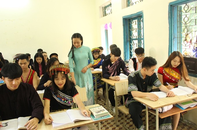 Một giờ học tại Trường Dự bị đại học dân tộc Trung ương - ảnh: Trần Quỳnh