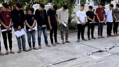 Các đối tượng bị khởi tố hành vi gây rối trật tự công cộng